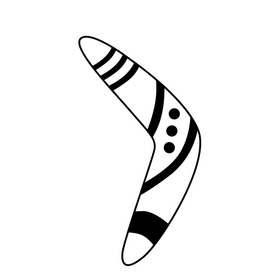 Boomerang black and white clipart