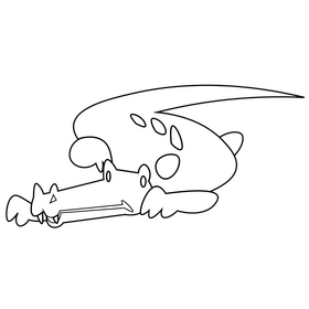 Alligator lying black and white clipart