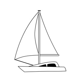 Yacht race black and white clipart