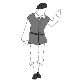Folk dance black and white clipart