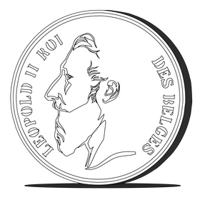 Coin black and white clipart