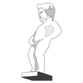Manneken Pis black and white clipart