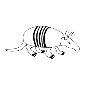 Armadillo black and white clipart