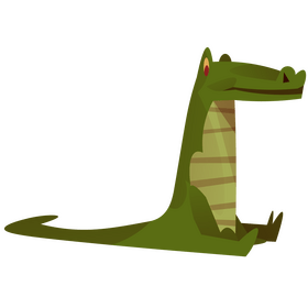 Cute cartoon alligator sitting clipart