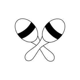 Maracas black and white clipart