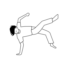 Capoeira black and white clipart