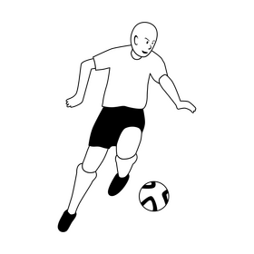 Brazil football soccer national team player black and white clipart