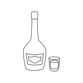 Bulgarian rakia black and white clipart