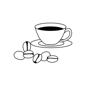 Brazilian coffee black and white clipart