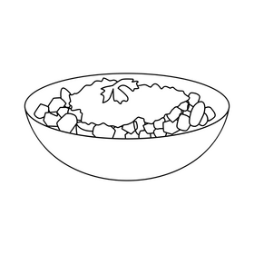 Shopska salad black and white clipart