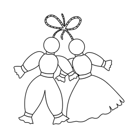 Martenitsa black and white clipart