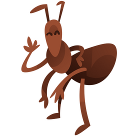 Cute cartoon ant greetings clipart
