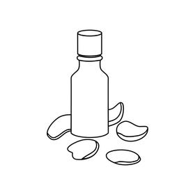 Bulgarian rose otto essential oil black and white clipart