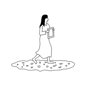 Anastenaria ritual dance black and white clipart