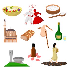 Bulgaria traditional symbols vector