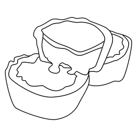 Butter tart black and white clipart