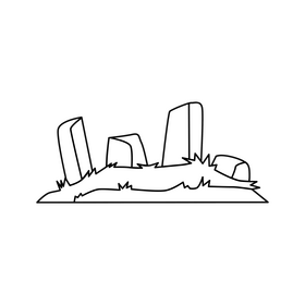 Megalithic stones black and white clipart