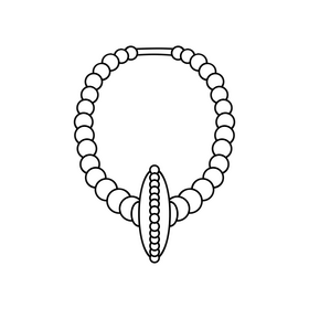 Bronze necklace black and white clipart