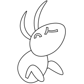 Cartoon ant happy face black and white clipart