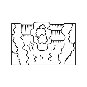 Kembe waterfalls black and white clipart