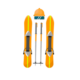 Ski equipment clipart