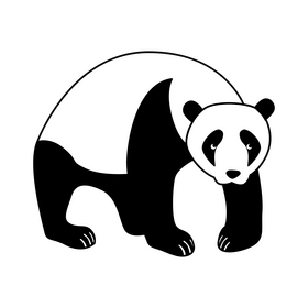 Panda black and white clipart free download