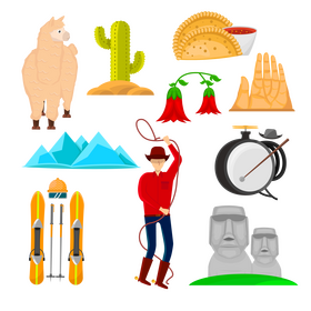 Chile traditional symbols vector