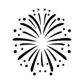 Fireworks black and white clipart