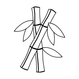 Bamboo black and white clipart