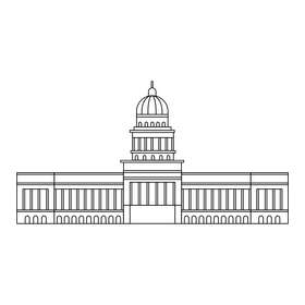 El Capitolio black and white clipart
