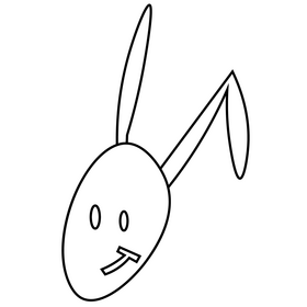 Cute ant head black and white clipart