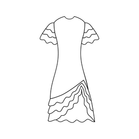 Rumba dress black and white clipart