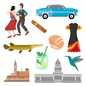 Cuba traditional symbols vector