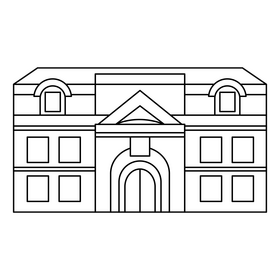 Konarovice building black and white clipart
