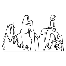 Czech Republic Adrspach black and white clipart