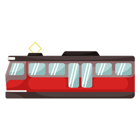 Prague trams clipart