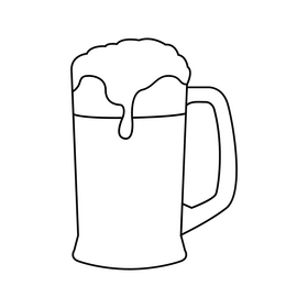 Beer glass black and white clipart