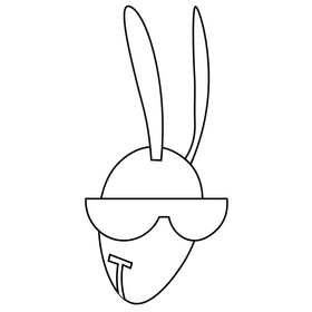 Ant with sunglasses black and white clipart