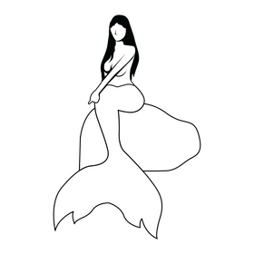 Mermaid black and white clipart