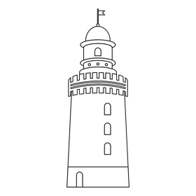 Denmark lighthouse black and white clipart