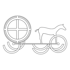 Trundholm sun chariot black and white clipart