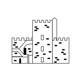 Fortaleza Ozama black and white clipart