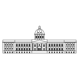 Palacio Nacional Dominicano black and white clipart