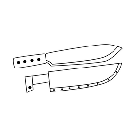 Machete dominicano black and white clipart