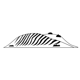 Sand dunes of Bani black and white clipart