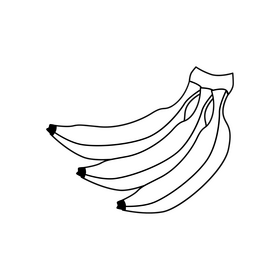 Banana fruit black and white clipart