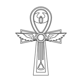 Egypt ankh black and white clipart