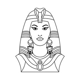 Cleopatra black and white clipart