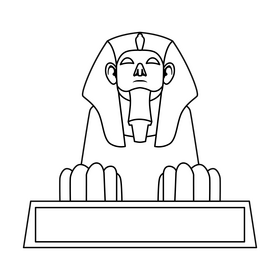 Egypt Sphinx black and white clipart