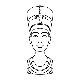 Egyptian Queen Nefertiti Black And White Clipart Free Download